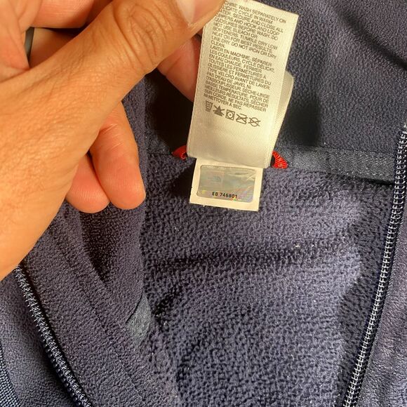 The North Face Mens Large Full Zip Fleece Hooded Embroidered Jacket Pockets - Picture 6 of 9